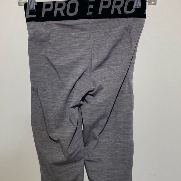 Nike Pro Dri-Fit Women's Gray Heather Elastic Waist Compression Leggings Medium - Picture 4 of 8